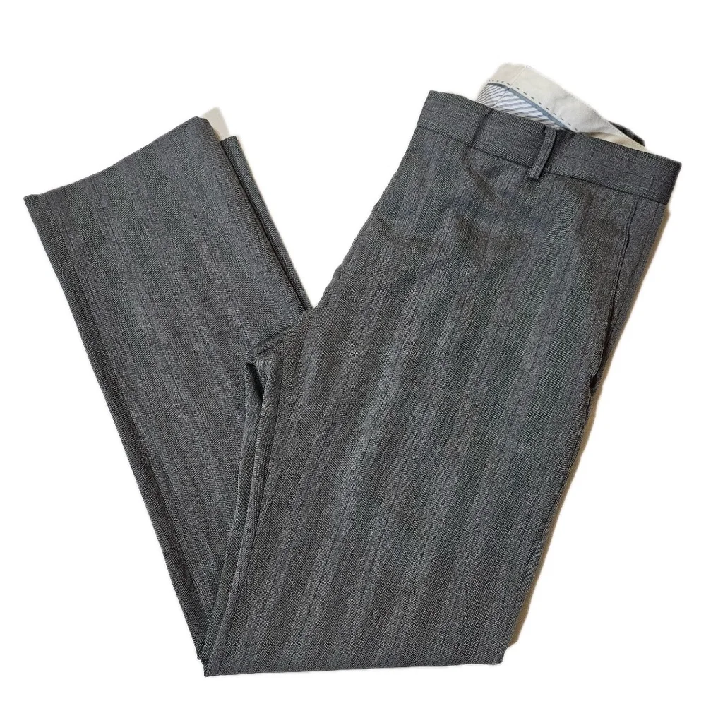 Banana Republic Pants Mens 33x32 Gray Striped Tailored Slim Dress Trousers‎